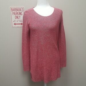 SAHALIE RED AND WHITE KNIT TUNIC.